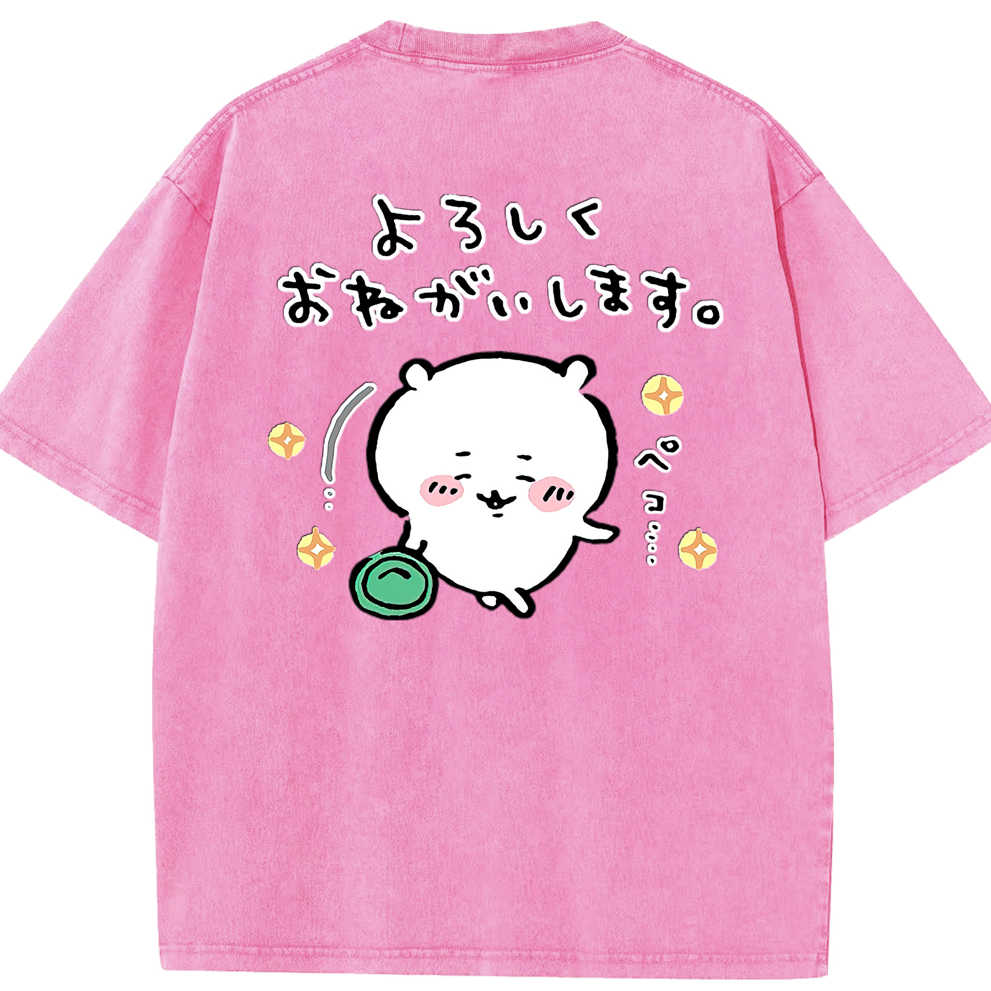（画像用） ちいかわ ちいかわ Chii-kawa chiikawa 綿100% ヴィンテージ風 半袖Tシャツ（背面プリント）